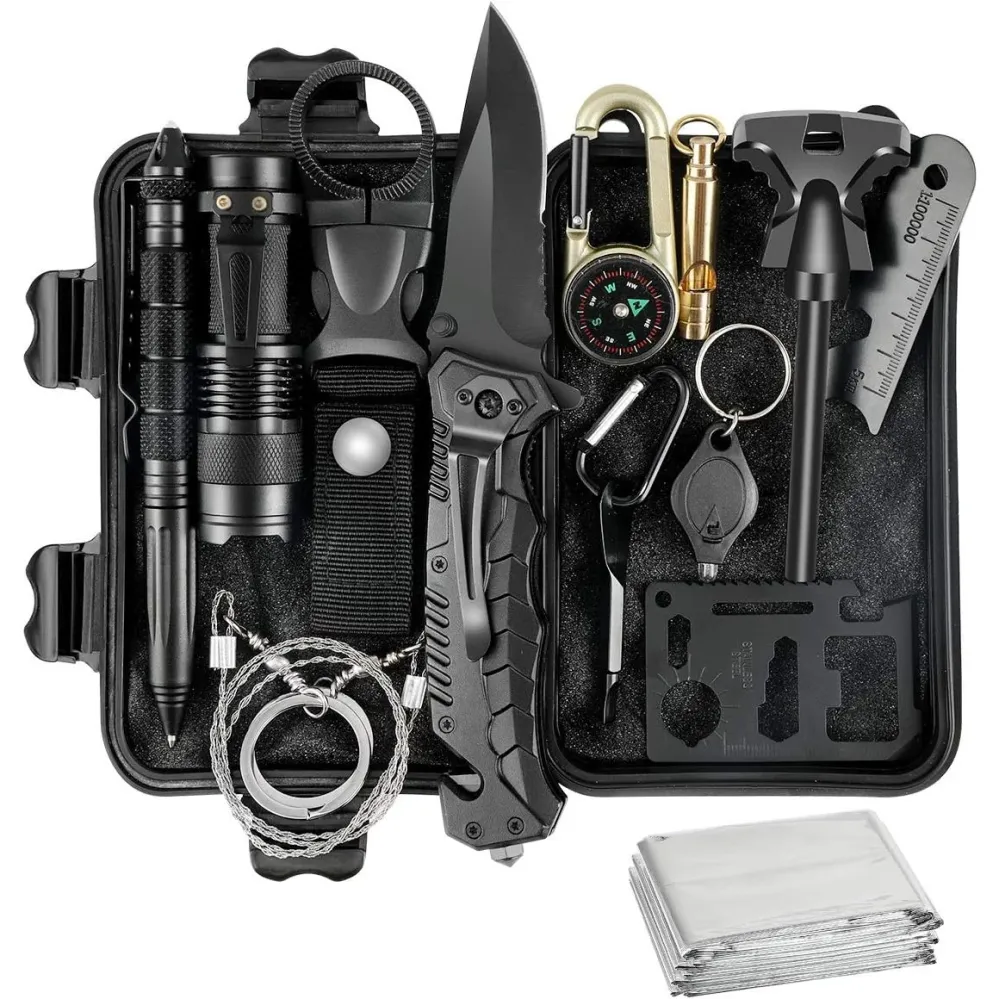 Комплект за оцеляване 19 в 1, черен | TrekShield