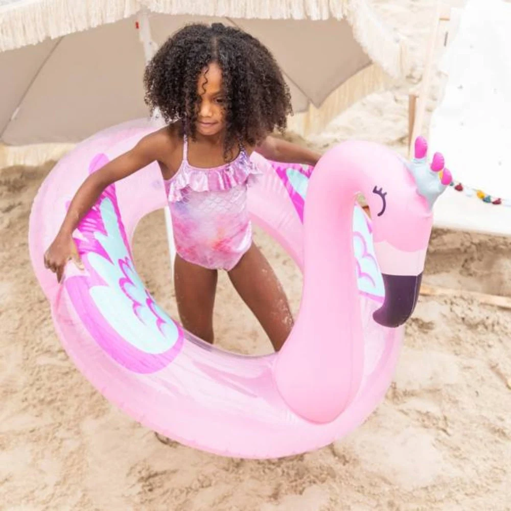 Swim Essentials Детско колело за плуване Flamingo Pink 104 cm