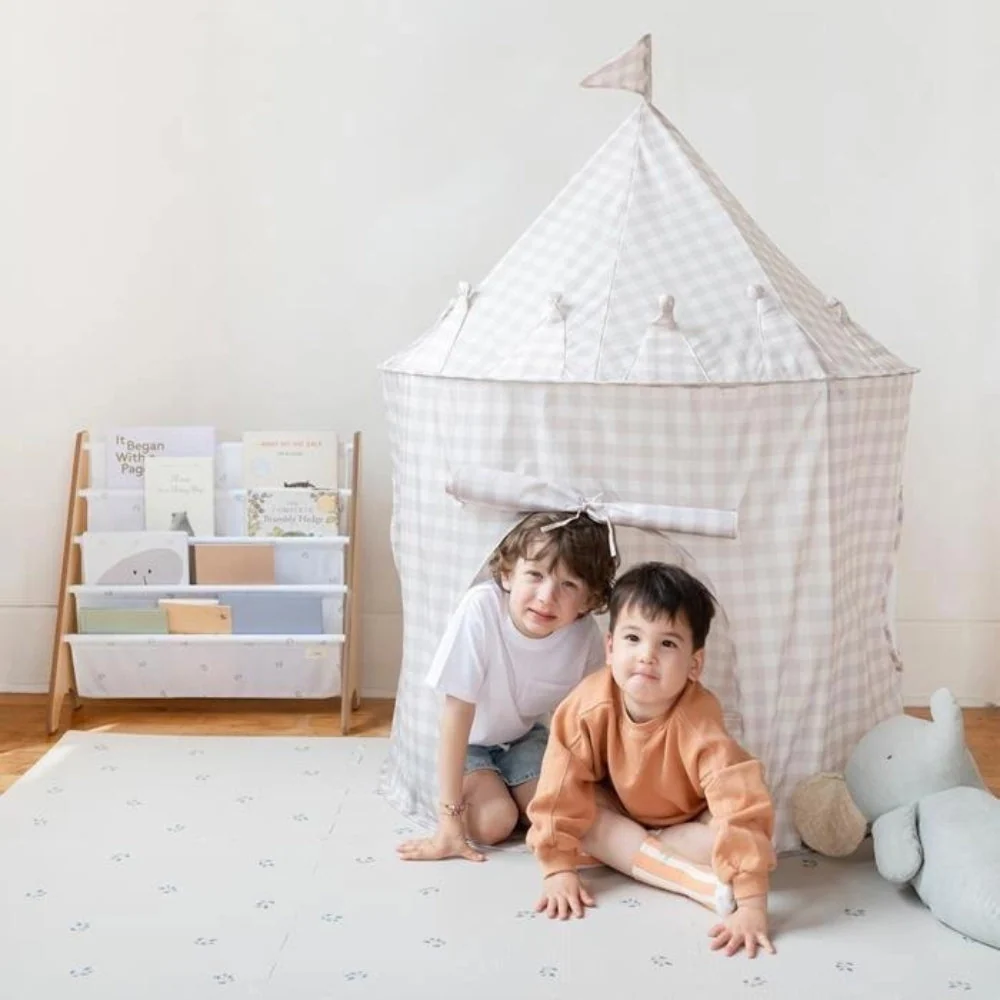 3 sprouts Бебешка палатка Рециклирана гингама Бежово