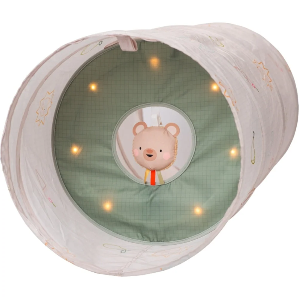Taf Toys Светещ бебешки тунел Светене и движение с плюшено мече