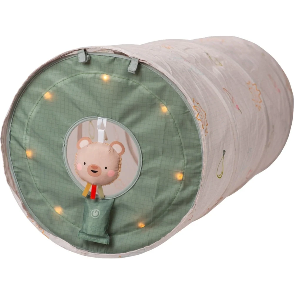Taf Toys Светещ бебешки тунел Светене и движение с плюшено мече