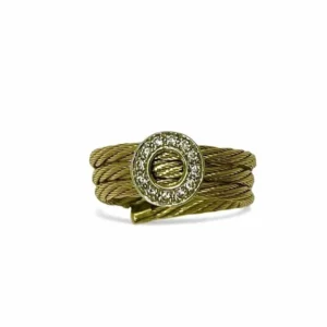 Пръстен от жълто злато и диамант 0.12 ct