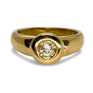 Солитер жълто злато и диамант 0,20 ct