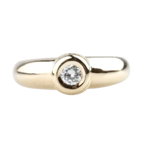 Пръстен Солитер жълто злато и диамант – 0,20 ct