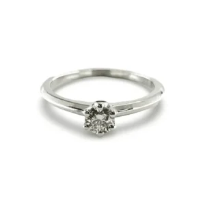 Пръстен Солитер бяло злато и 0.30 ct диамант