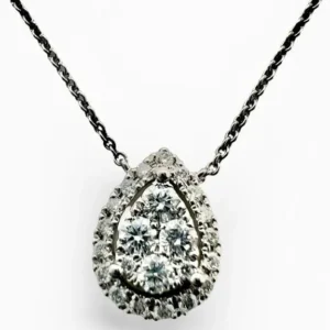 Колие от бяло злато и диамант 0.30 ct