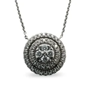 Златно и диамантено колие 0.30 ct