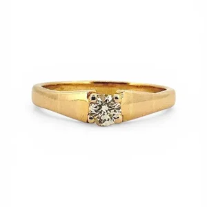 Солитер - Пръстен от 18-каратово жълто злато и диамант 0,31 ct