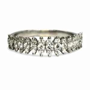 Полу-вечен пръстен бяло злато и диаманти 0,40 ct