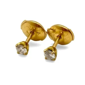 Обеци от жълто злато и диаманти 0,40 ct