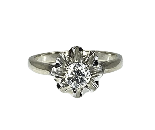 Пръстен Солитер бяло злато диамант 0.40ct