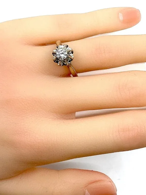 Пръстен Солитер бяло злато диамант 0.40ct