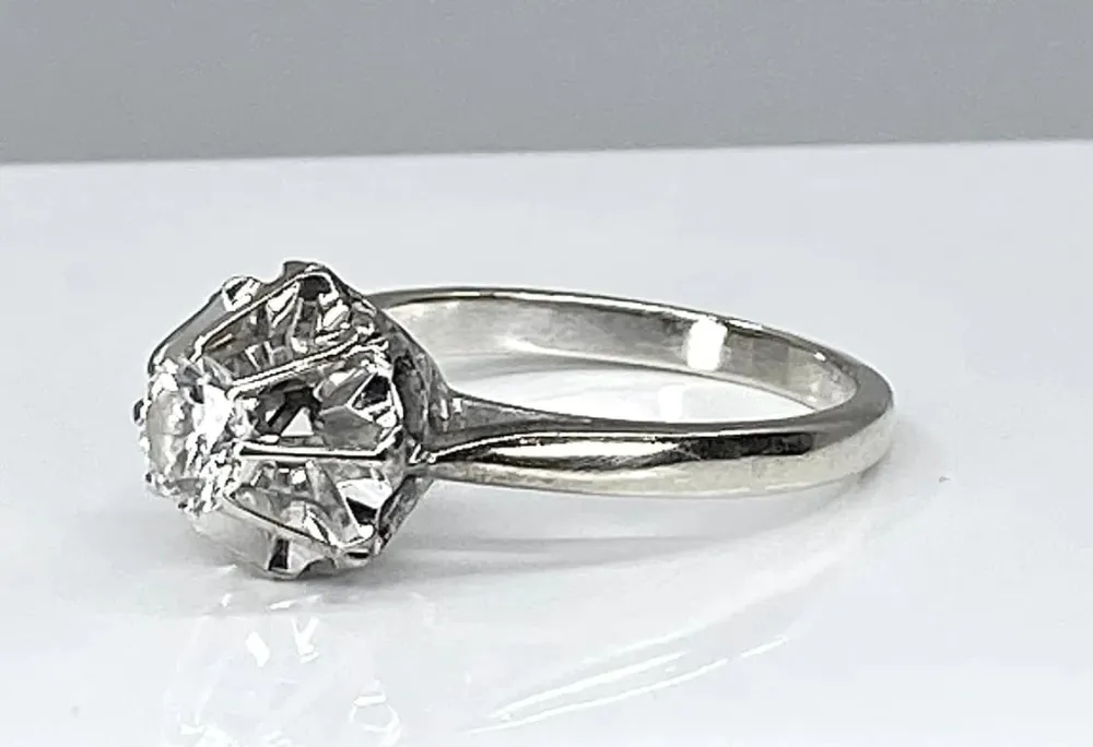 Пръстен Солитер бяло злато диамант 0.40ct
