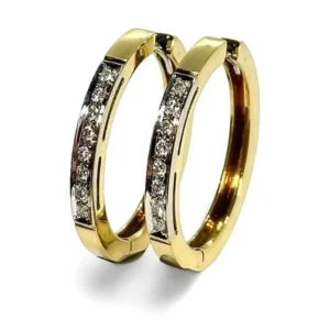 Обеци от жълто злато и диаманти 0,50 ct