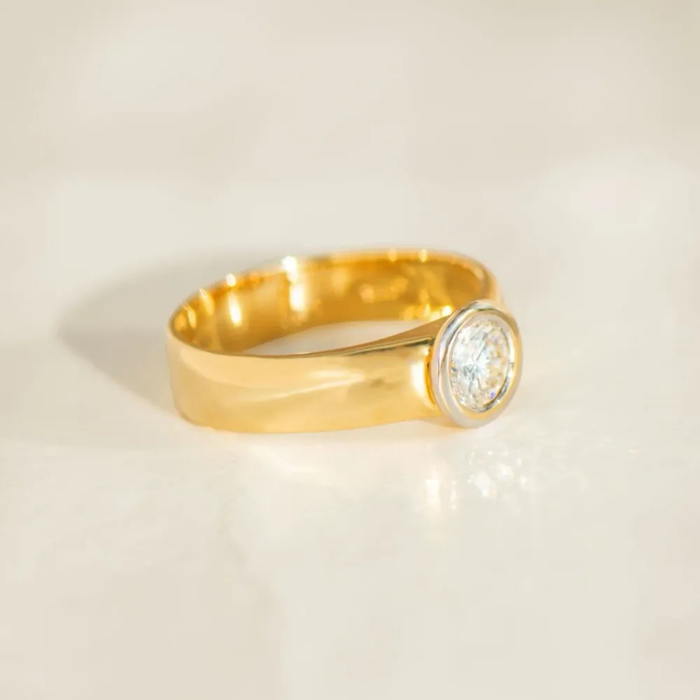 Солитер - Пръстен от жълто злато 14 карата и диамант 0,52 ct VS1