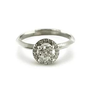 Солитер пръстен от бяло злато и диамант 0.59 ct