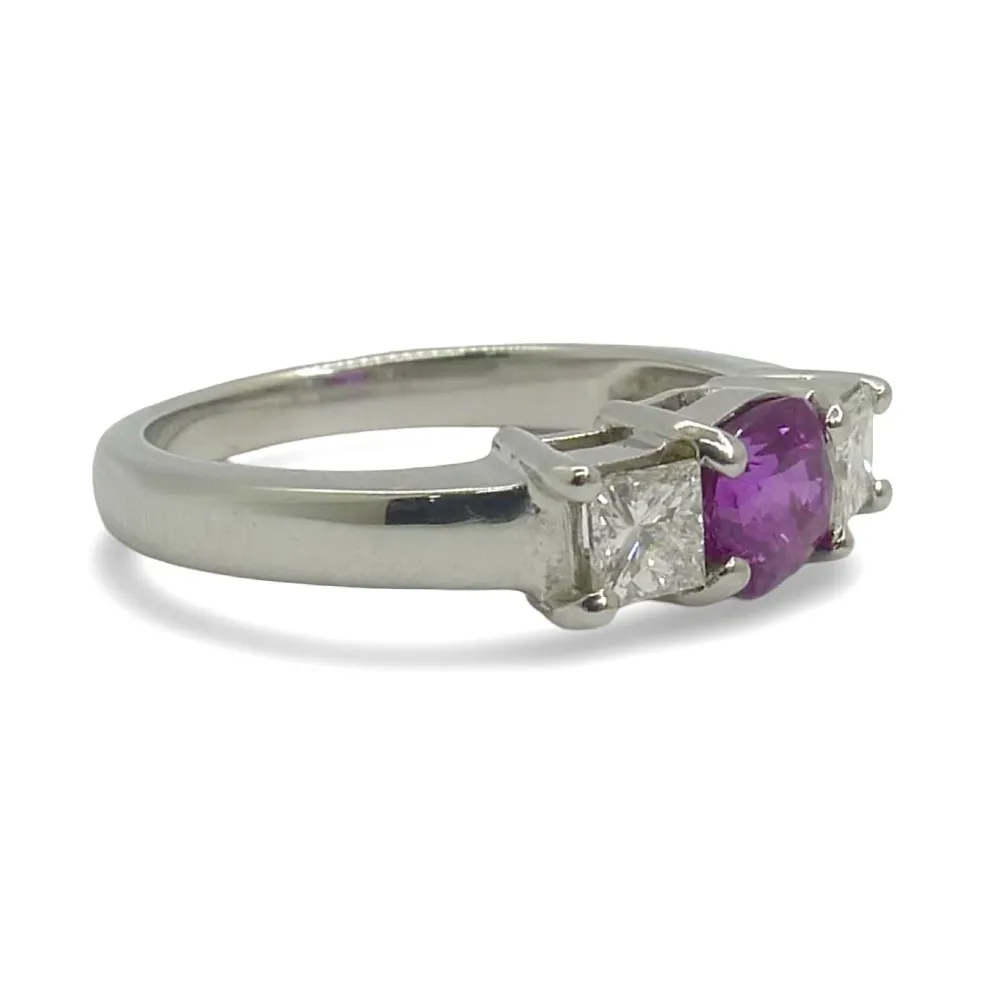 Златен пръстен с розов сапфир 1 ct и 0,60 ct диамант