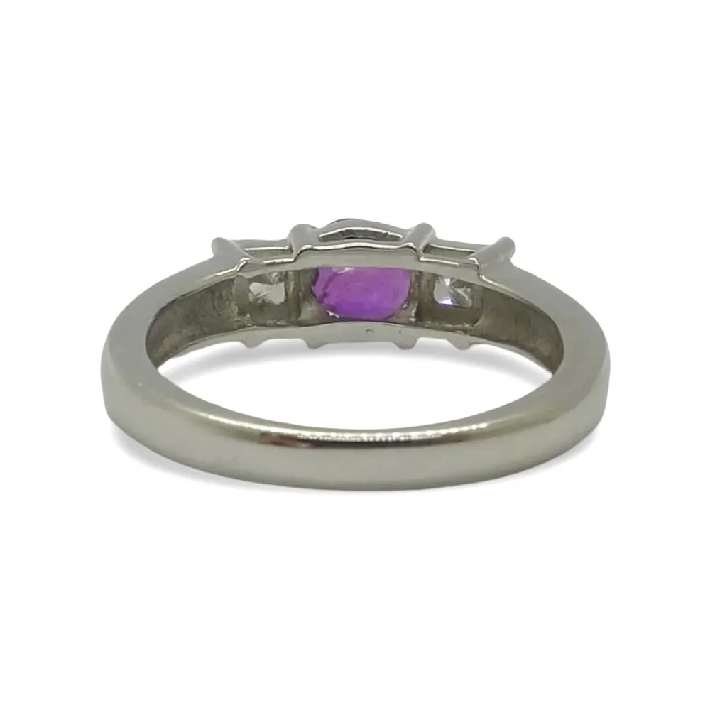 Златен пръстен с розов сапфир 1 ct и 0,60 ct диамант