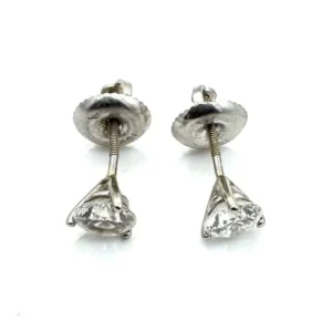 Обеци тип „пуц“ от бяло злато 14 карата с диаманти 0,60 ct