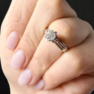 Солитери - Пръстен Солитер от бяло злато и диамант 0,67 ct