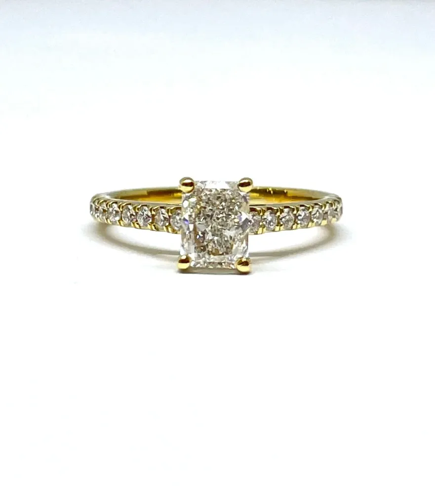 Пръстен Солитер жълто злато диамант 0.70 ct