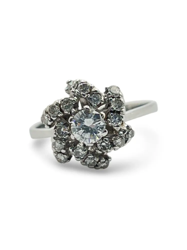 Пръстен с бяло злато и диамант 0.75ct