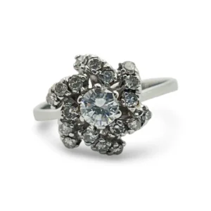Пръстен с бяло злато и диамант 0.75ct