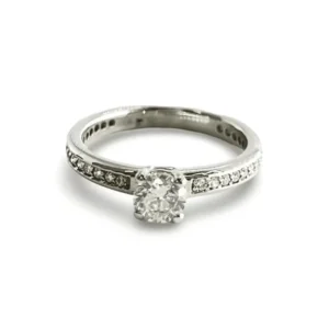 Пръстен Солитер бяло злато и 0.80 ct диаманти