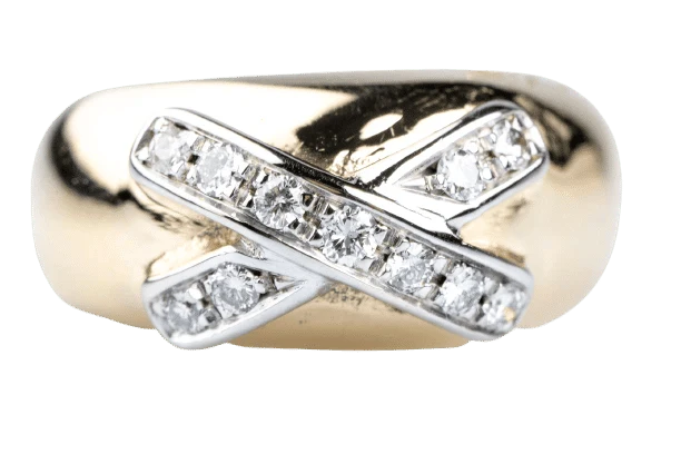Пръстен 18 карата Жълто злато Бяло злато 0.88 ct Диамант