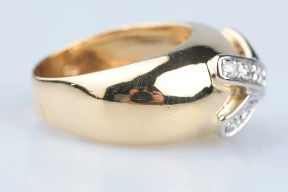 Пръстен 18 карата Жълто злато Бяло злато 0.88 ct Диамант