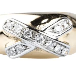 Пръстен 18 карата Жълто злато Бяло злато 0.88 ct Диамант