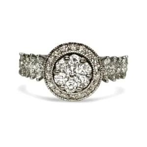 Солитер бяло злато и диаманти 0,90 ct