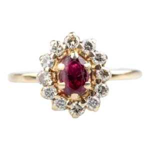 Пръстен от жълто злато, рубини и диаманти – 1,09 ct рубини & 0,25 ct диаманти