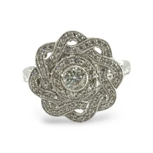 Пръстен от бяло злато и диамант 1.10 ct
