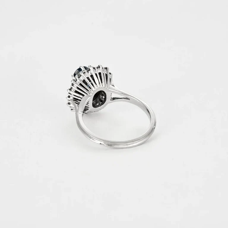 Пръстен Платина, 1.20ct сапфир, 1ct диаманти