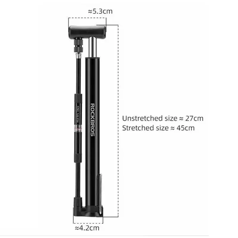Преносима велосипедна помпа 120PSI високо налягане с манометър