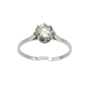 Стар платинен пръстен със старо шлифован диамант 1.35ct