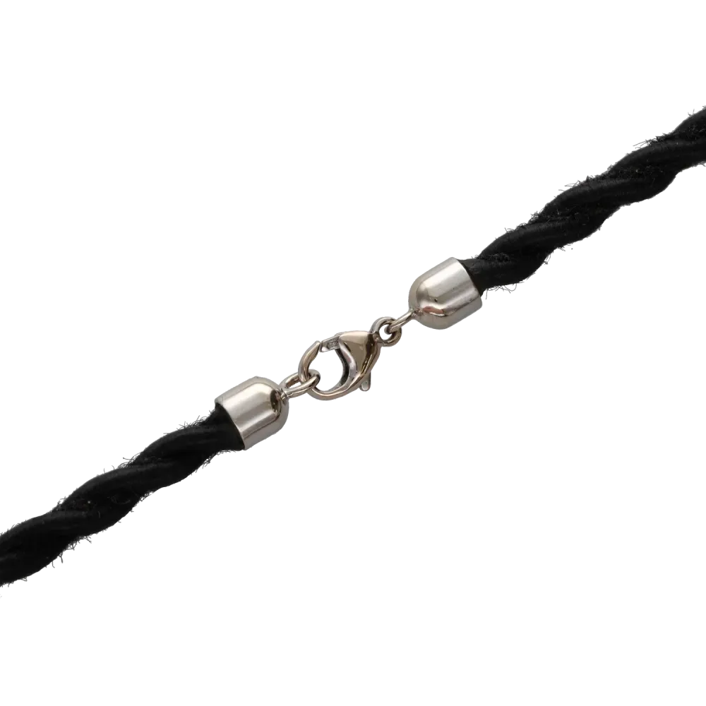Колие с висулка таитянска перла 13,6 мм и диаманти 0,20 ct G-VS – бяло злато 18k – връв