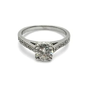 Пръстен Солитер бяло злато диамант 1.36 ct