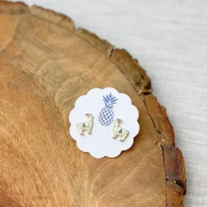 Коледни обеци с лама