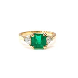Пръстен с изумруд и диамант