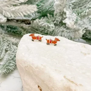 Коледни обеци за дакел