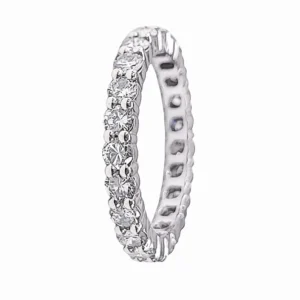 Сватбена халка в бяло злато и 1.50ct диаманти