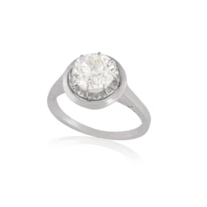 Пръстен Солитер от бяло злато с диамант стар шлиф, ок. 1,60 ct