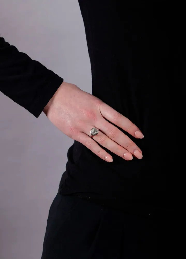 Пръстен Солитер от бяло злато с диамант стар шлиф, ок. 1,60 ct