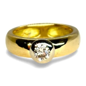 Солитер - Пръстен от жълто злато 18K и диамант 0,50 ct