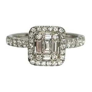 Солитер - Пръстен от бяло злато 18K и диаманти 0,67 ct