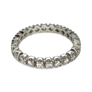 Сватбена халка пълна халка от 18K бяло злато и диаманти 0,70 ct