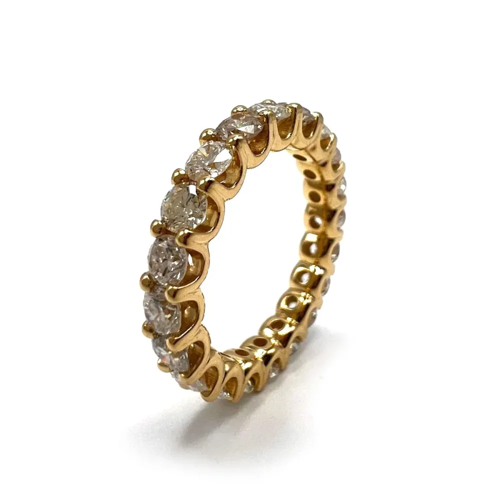 Сватбена халка - Пръстен от 18K жълто злато и диаманти 2,20 ct