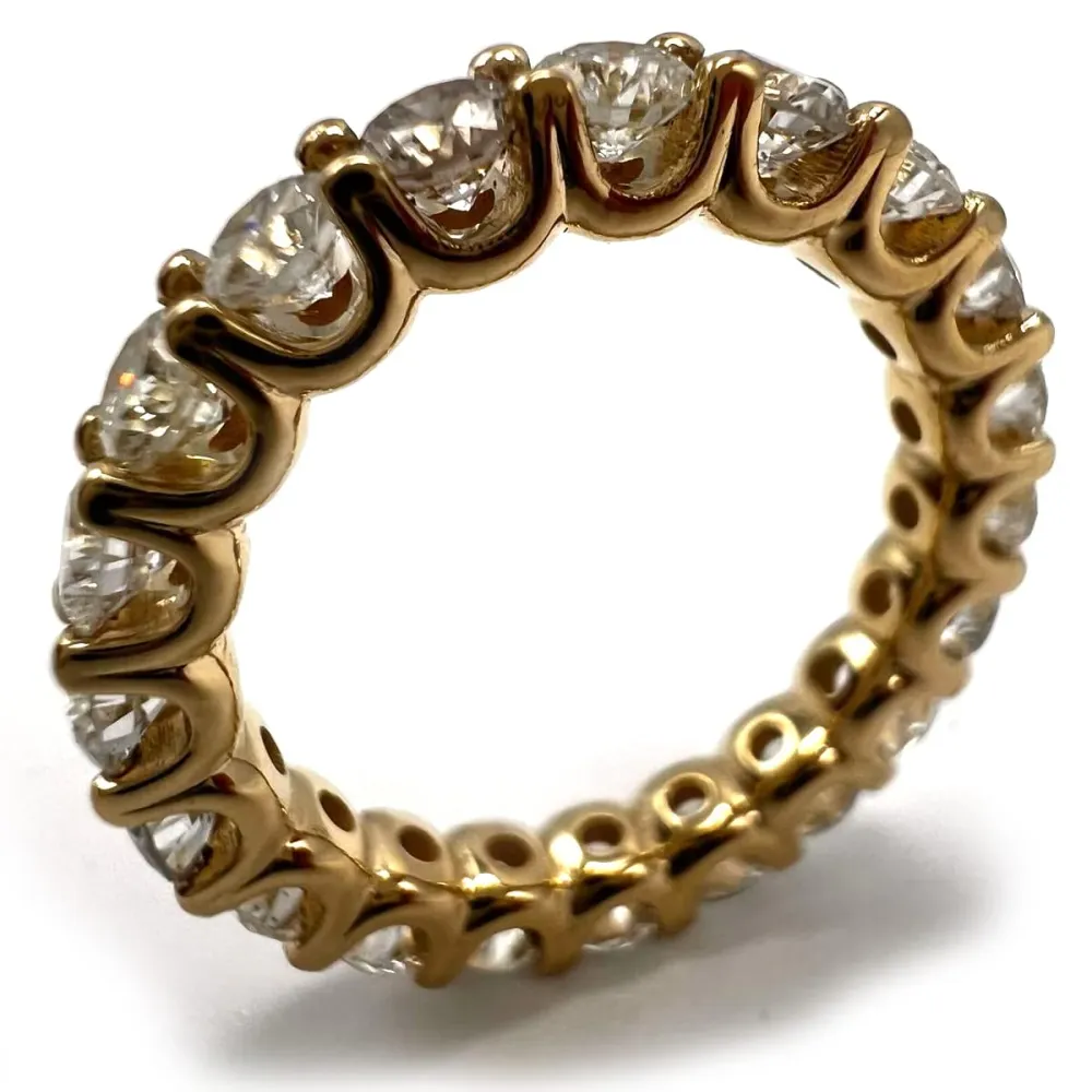 Сватбена халка - Пръстен от 18K жълто злато и диаманти 2,20 ct